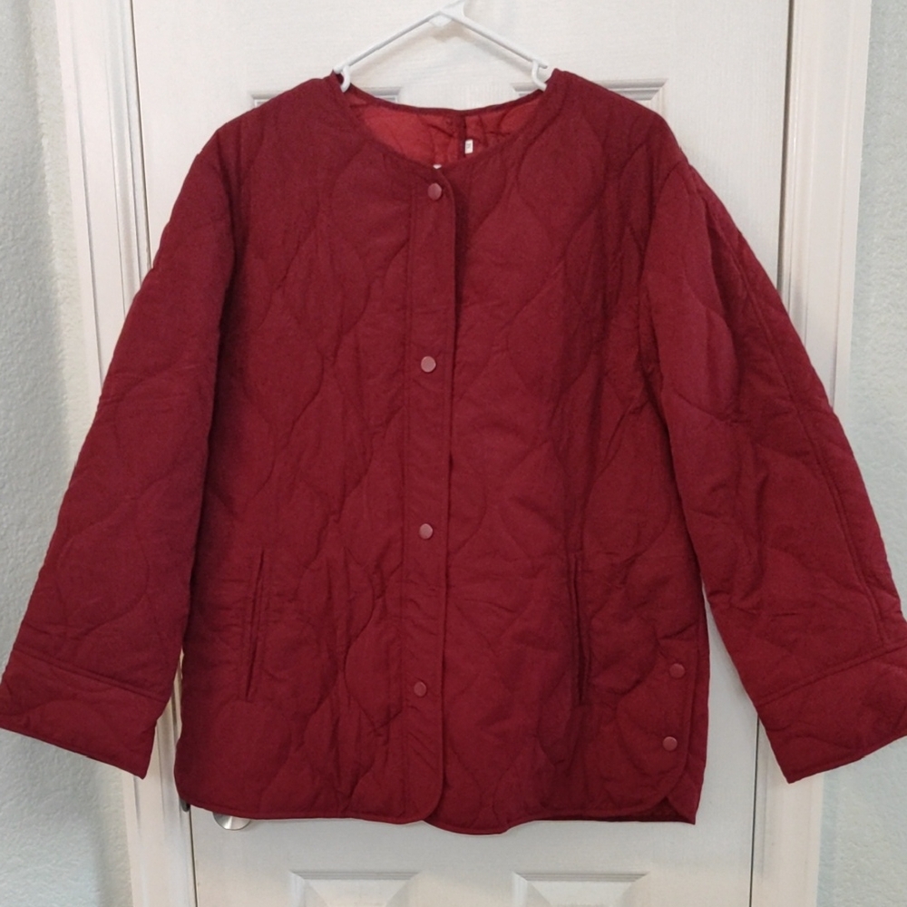 Quilted Red Women's Jacket - Classic Lightweight Coat
